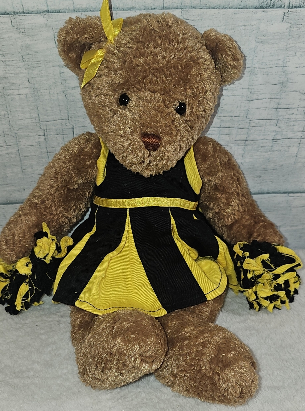 Gund Brown Kayla Teddy Bear Black And Gold Cheerleader 7 Inches